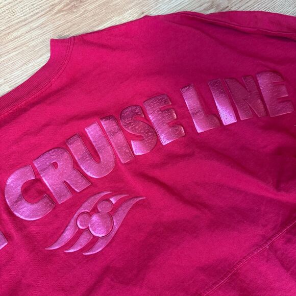 Disney Cruise Line Metallic Crop Red Spirit Jersey Size XL - Picture 7 of 9